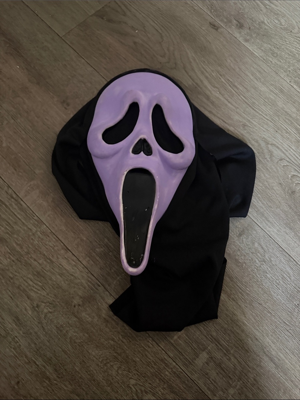 Spirit Purple Ghostface Mask with Black Hood